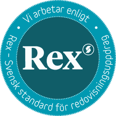 Vi arbetar enligt Rex – Svensk standard för redovisningsuppdrag